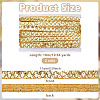 Sparkle Polyester Wavy Lace Trim Ribbon OCOR-WH0082-563B-2