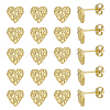 10 Pairs Brass Stud Earrings EJEW-PH0001-52B-1