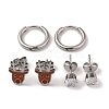 3 Pairs 3 Styles Christmas 304 Stainless Steel Hoop & Studs Earrings Set for Women EJEW-K279-12F-P-2