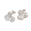 Brass Enamel Stud Earring Findings KK-CBA58F9-01P-02-2