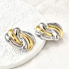 knot 304 Stainless Steel Two Tone Stud Earrings EJEW-D308-10A-PG-4