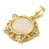 Brass Micro Pave Cubic  Pendants KK-M099-07G-2