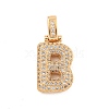 Brass Micro Pave Clear Cubic Zirconia Pendants KK-B099-01G-B-1