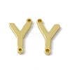 Rack Plating Brass Letter Connector Charms KK-C007-38G-Y-2