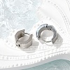 304 Stainless Steel Polishing effect Hoop Earrings EJEW-M001-28P-3