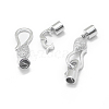 Rhodium Plated 925 Sterling Silver Fold Over Clasps STER-L055-069P-2