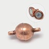 Round Brass Magnetic Clasps with Loops MC019-R-1