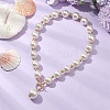 Imitation White Pearl Acrylic Beaded Necklaces NJEW-JN05122-02-1