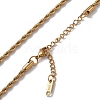 Ion Plating(IP) 304 Stainless Steel Rope Chain Necklace for Men Women NJEW-K245-023A-2