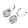 Brass Micro Pave Clear Cubic Zirconia Huggie Hoop Earring EJEW-N011-44P-3