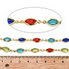 Brass Glass Horse Eye Link Chains CHC-R001-03G-03-2