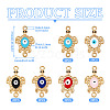 12Pcs 6 Colors Alloy Enamel Connector Rhinestone Settings FIND-TA0004-85-4
