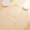 S925 Silver Geometric Double Layer Necklace YM0946-1-1