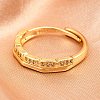 Brass Micro Pave Cubic Zirconia Cuff Rings for Women RJEW-Z113-21G-4