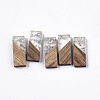 Transparent Resin & Walnut Wood Pendants RESI-Q210-007A-A02-1