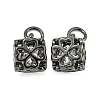 Rack Plating Brass Micro Pave Clear Cubic Zirconia Charms KK-F089-15EB-1