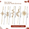 5Pcs 5 Style Sun & Moon & Snake & Star Stud Earring EJEW-SZ0001-70-7