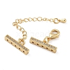 Rack Plating Brass Micro Pave Cubic Zirconia Chain Extender KK-A234-029B-G-2