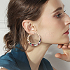 6 Pairs 6 Style Oval & Square & Donut Acrylic Dangle Stud Earrings EJEW-AN0003-36-4