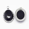 Natural Black Agate Pendants G-D851-13-2