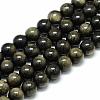 Natural Golden Sheen Obsidian Beads Strands G-S150-20-10mm-1