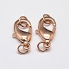 Rack Plating and PVD Vacuum Plating Brass Lobster Claw Clasps for Jewelry Necklace Bracelet Making X-KK-I599-12mm-RG-RS-1