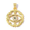 Brass Micro Pave Blue Cubic Zirconia Pendants CU-OY001-12G-1