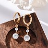 Brass Micro Pave Clear Cubic Zirconia Leverback Earrings EJEW-K300-17G-1