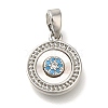 Brass Micro Pave Cubic Zirconia and Shell Pendants KK-K388-77P-01-1