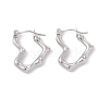 304 Stainless Steel Heart Hoop Earrings for Women EJEW-I267-08P-1