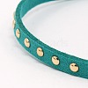 Golden Aluminum Studded Faux Suede Cord LW-D004-13-2