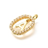 26Pcs Letter A~Z Brass Micro Pave Cubic Zirconia Pendants ZIRC-P123-01G-01-3