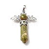 Natural Unakite Pendants G-B033-01P-16-2