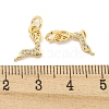 Brass Micro Pave Clear Cubic Zirconia Charms KK-Z044-31G-3