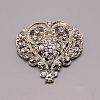 Sparkling Clear Cubic Zirconia Heart Brooch JEWB-TAC0009-02-1