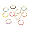 Bamboo Shape Golden Enamel Cuff Rings for Women KK-G404-11-1