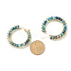 Natural Agate Beaded Hoop Earrings EJEW-JE04847-02-4