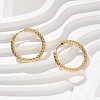 Ion Plating(IP) 304 Stainless Steel Grooved Hoop Earrings EJEW-M218-01C-G-5