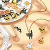 30Pcs 6 Styles Halloween Rack Plating Alloy Enamel Pendants PALLOY-CJ0002-32-6