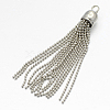 Brass Tassel Pendant Decorations KK-F0319-04-2