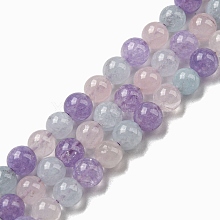 Natural Aquamarine & Rose Quartz & Amethyst Beads Strands G-D0013-68-6MM