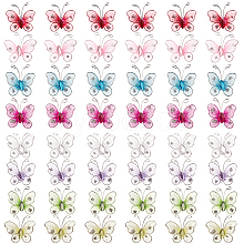 SUNNYCLUE Screen Fabric Butterflies DIY-SC0009-30