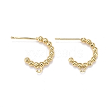 Brass Stud Earring Findings EJEW-K083-28G
