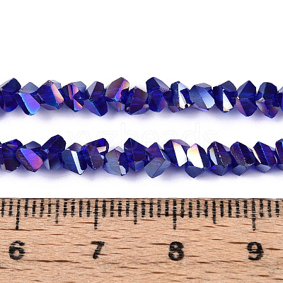 Electroplate Transparent Glass Beads Strands GLAA-N021-4mm-02-1
