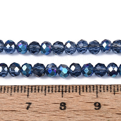 Electroplate Transparent Glass Beads Strands X-EGLA-N054-T4mm-A02-1