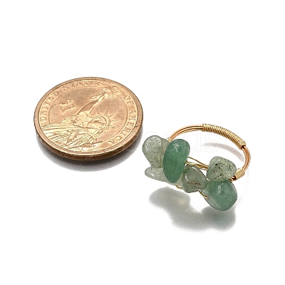 Natural Green Aventurine Finger Rings for Women RJEW-TA00202-01-1