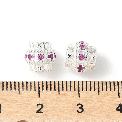 Brass Micro Pave Cubic Zirconia European Beads KK-U067-08S-04-1