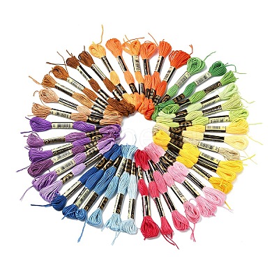 6Bundles 6 Colors Polyester Embroidery Floss OCOR-YW0001-24C-1