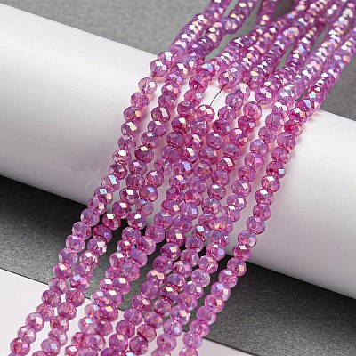 Transparent Baking Paint Glass Beads Strands DGLA-F002-02B-07-1