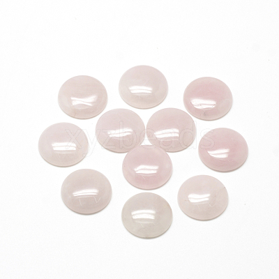 Natural Rose Quartz Cabochons X-G-R416-6mm-48-1